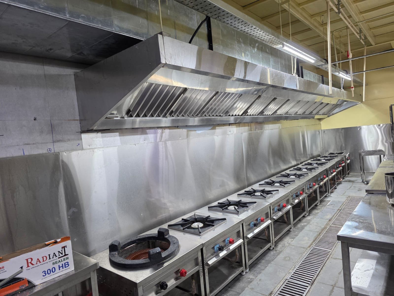 Full commercial kitchen exhaust setup